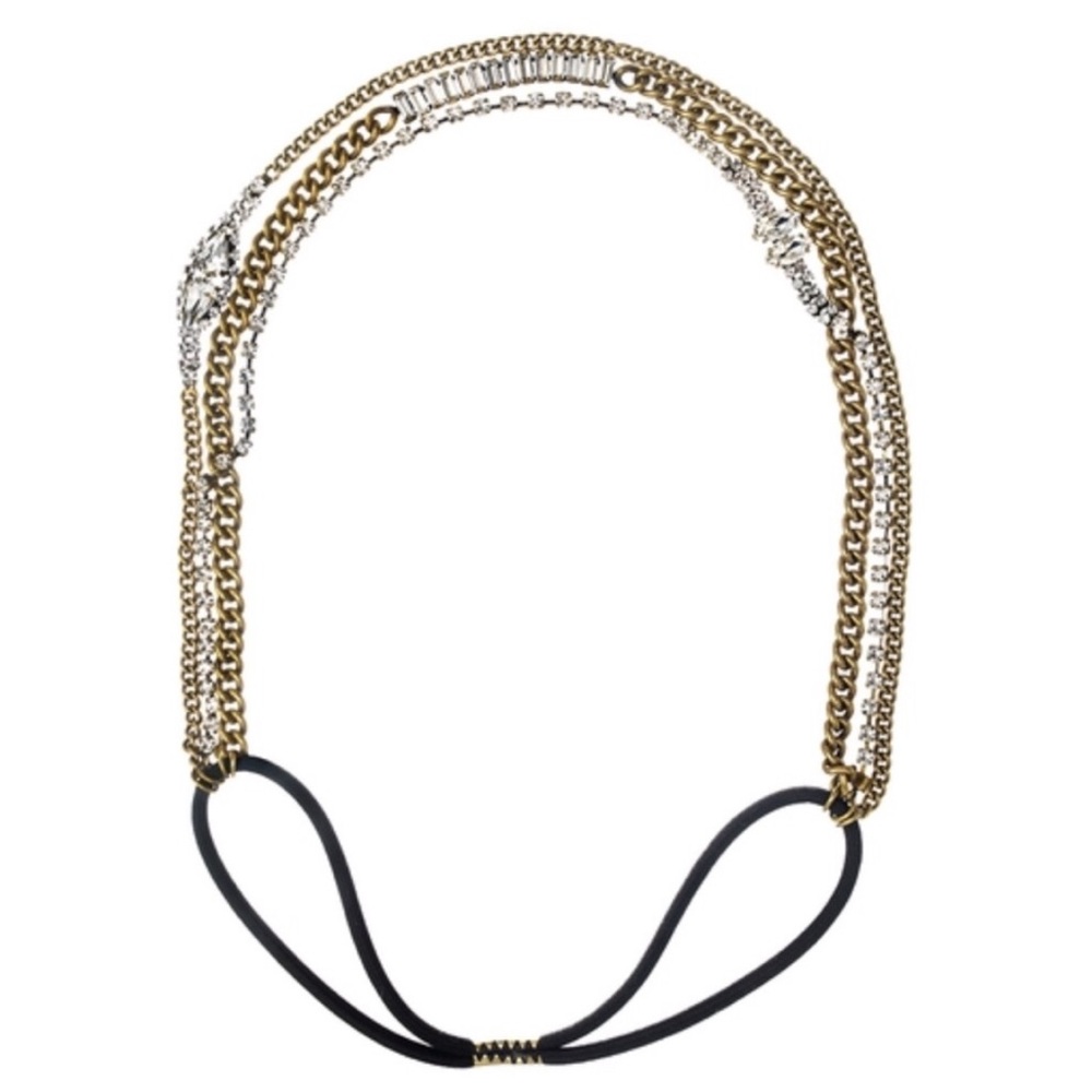 NWOT Crystal and Chain Stretch Headband